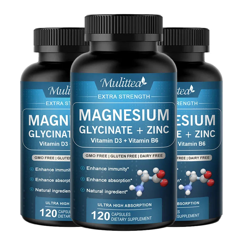 Magnesio Glycine 500mg con Zinc y Vitaminas | Sueño y Bienestar