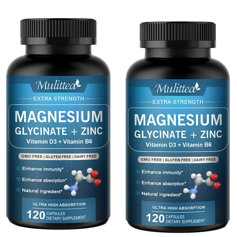 Magnesio Glycine 500mg con Zinc y Vitaminas | Sueño y Bienestar