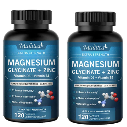 Magnesio Glycine 500mg con Zinc y Vitaminas | Sueño y Bienestar