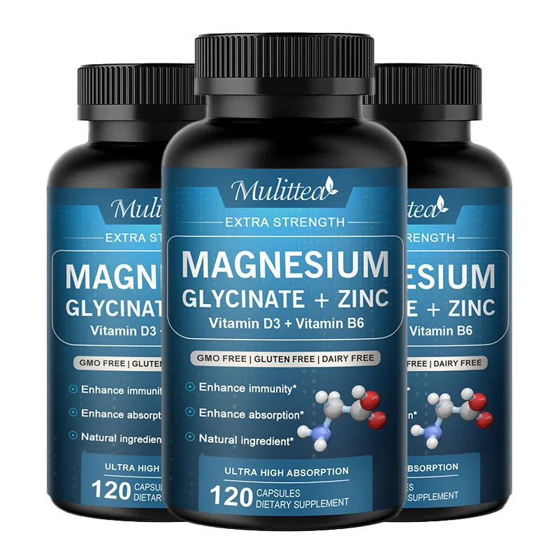 Magnesio Glycine 500mg con Zinc y Vitaminas | Sueño y Bienestar