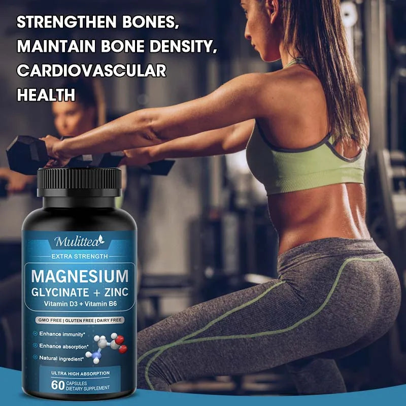 Magnesio Glycine 500mg con Zinc y Vitaminas | Sueño y Bienestar