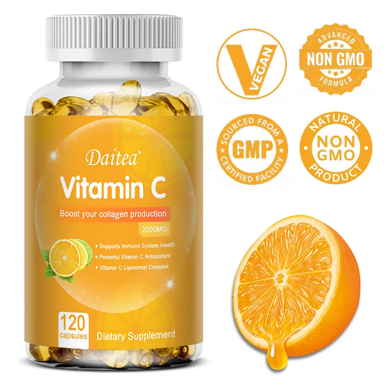 Cápsulas Vitamina C 2000mg – Piel e Inmunidad | 120 Cápsulas