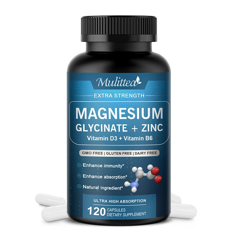 Magnesio Glycine 500mg con Zinc y Vitaminas | Sueño y Bienestar