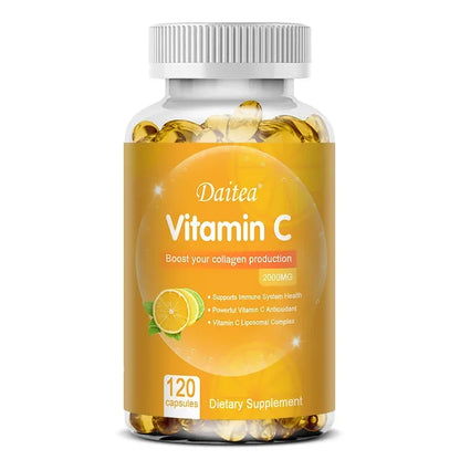 Cápsulas Vitamina C 2000mg – Piel e Inmunidad | 120 Cápsulas